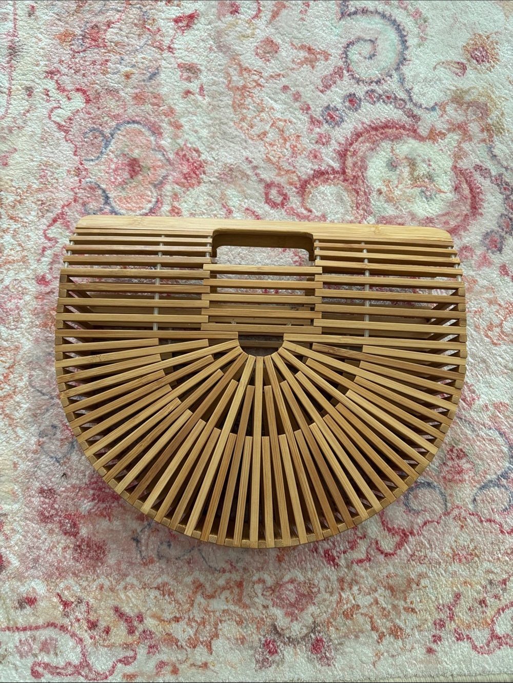 Bamboo Semi-Circle Handheld Bag - Natural